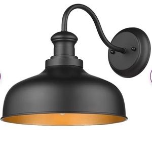 Two black and gold Farmhouse lanterns